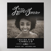 Hart begrafenisherinneringen zwart poster (Voorkant)