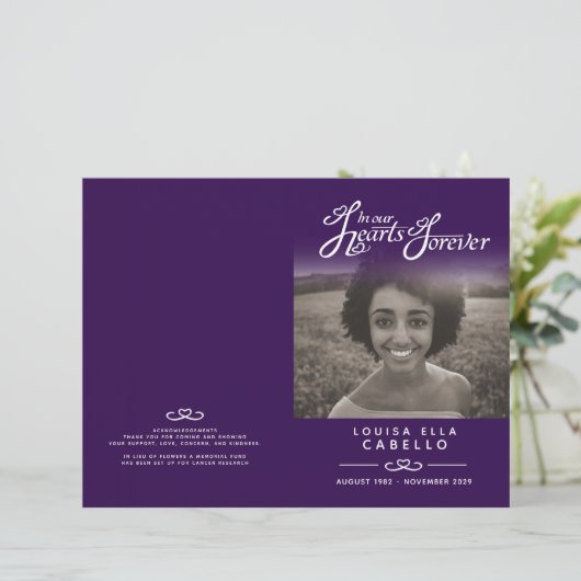 Hart begrafenisprogramma voor altijd. (Staand voorkant)