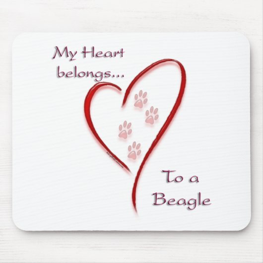 Hart behoort tot Beagle; Love Beagles; Beagle Love Muismat (Voorkant)