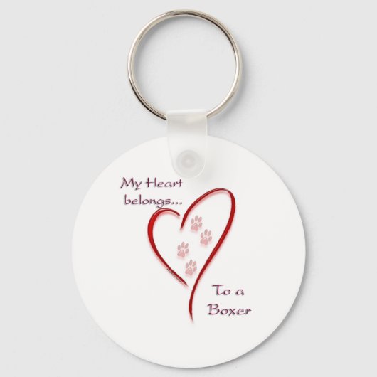 Hart Behoort tot Boxer, Liefde Boxers, Boxer liefd Sleutelhanger (Voorkant)