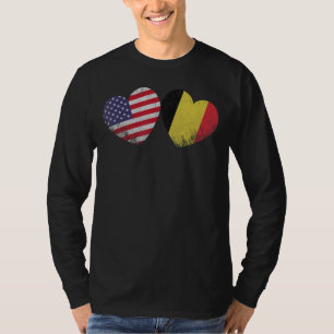 Hart Belizean Amerikaanse vlag Patriottische famil T-shirt