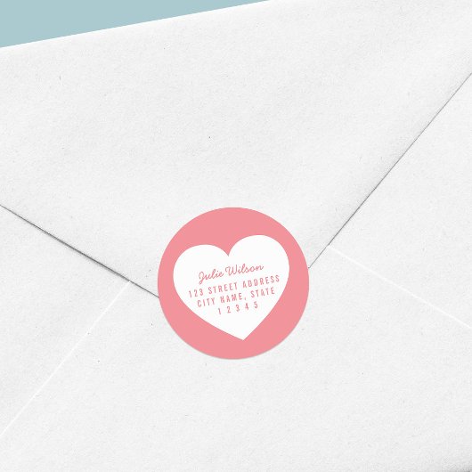 Hart bewerkbare achtergrond Kleur thuisadres Ronde Sticker
