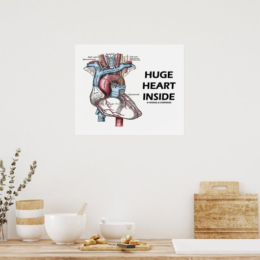 Hart binnenin (anatomisch hart) poster (Keuken)