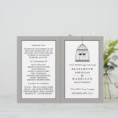  Hart Birdcage Wedding Bi-voudig Programma (Staand voorkant)