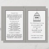  Hart Birdcage Wedding Bi-voudig Programma (Voorkant / Achterkant)