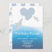 Hart Bites Sharks Post Baby shower Kaart (Voorkant / Achterkant)