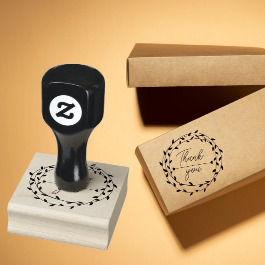 hart blad krans Bedankt zakelijk pakket Rubberstempel