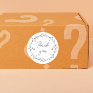 hart blad krans bedankt zakelijke verzending ronde sticker