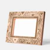 Hart & Bladeren Valentijnsdag Huwelijksverjaardag Gegraveerde Lijstjes (Links)