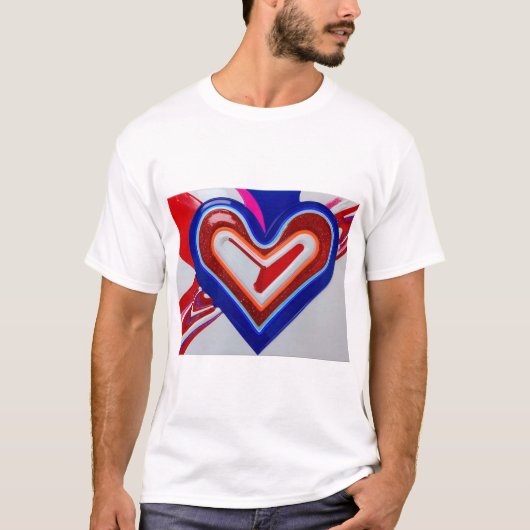 Hart Blauw Rode Tshirt (Voorkant)