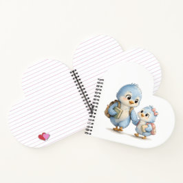 Hart Blauw Vogel Broers en Zusters Notitieboek