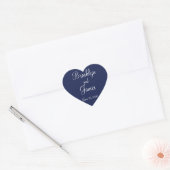 Hart Blauwe Maritieme Trouwstickers Sticker (Envelop)