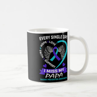 Hart Blauwgroen Paarse Ik Miss Papa Suicide Awaren Koffiemok
