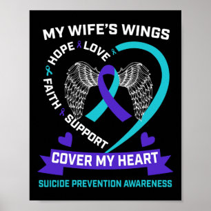 Hart Blauwgroen Paarse Miss Mijn Vrouw Suicide Awa Poster