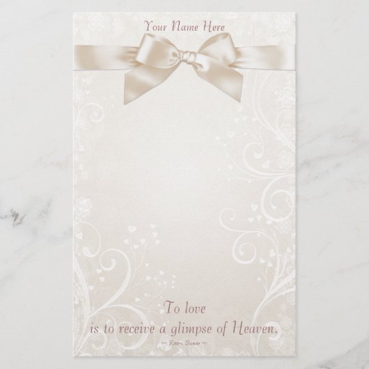 Hart Bloei Roos Stationery Briefpapier (Voorkant)