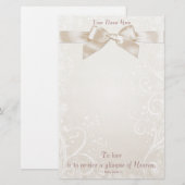 Hart Bloei Roos Stationery Briefpapier (Voorkant / Achterkant)