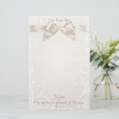Hart Bloei Roos Stationery Briefpapier (Staand voorkant)