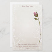 Hart Bloei Roos Stationery Briefpapier (Voorkant / Achterkant)