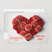 Hart bloeiende bloem cadeaubon voor haar feestdagenkaart (Voorkant / Achterkant)