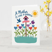 Hart Bloeit Moederdag kaart (Gele Bloem)