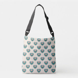 Hart Bloem Bloem Motief   Retro Scandinavisch  Crossbody Tas
