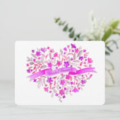 Hart bloem Boeket kunst bruids Brunch Kaart (Staand voorkant)