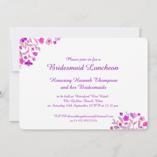 Hart bloem Boeket kunst bruids Brunch Kaart (Achterkant)