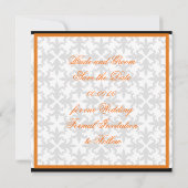 Hart Bloem Op Damast Save The Date Aankondigingen (Achterkant)