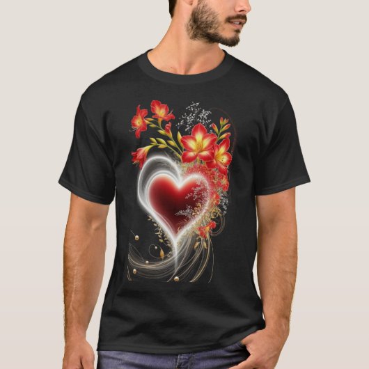 Hart bloem t-shirt (Voorkant)