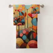 Hart bloemen abstract landschap bad handdoek (Insitu)