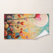 Hart bloemen abstract landschap bad handdoek (Handdoek)