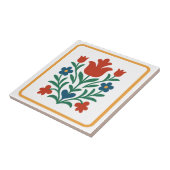 Hart & Bloemen Bloemen Folk Art Tegeltje (Zijkant)