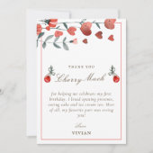 Hart Bloemen Cherry Op Top Verjaardag Dank u kaart (Voorkant)