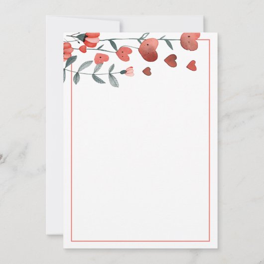 Hart Bloemen Cherry Op Top Verjaardag Dank u kaart (Achterkant)