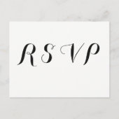 Hart Bloemen Moderne bruiloft RSVP briefkaarten (Voorkant)