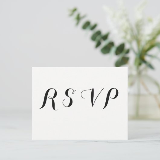 Hart Bloemen Moderne bruiloft RSVP briefkaarten (Staand voorkant)