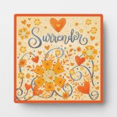 Hart Bloemen Overgave Inspirerend Sinaasappel Fotoplaat (Voorkant)