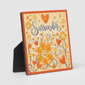 Hart Bloemen Overgave Inspirerend Sinaasappel Fotoplaat (Voorkant)