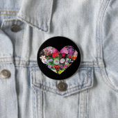 Hart_Bloemen Ronde Button 7,6 Cm (In situ)