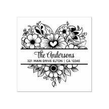 Hart bloemen Split Monogram Thema