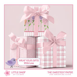 Hart Bloemen Strepen Inpakpapier Vel