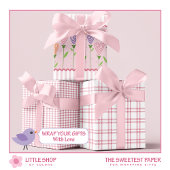 Hart Bloemen Stripes Inpakpapier Vel