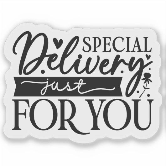 Hart & Bloemen Verpakkingslabel voor kleine bedrij Sticker (Voorkant)