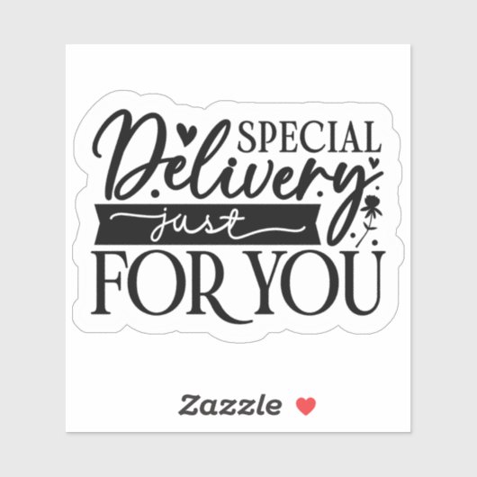 Hart & Bloemen Verpakkingslabel voor kleine bedrij Sticker (Vel)