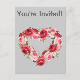 Hart Bloemenkrans, Liefde Uitnodiging Briefkaart