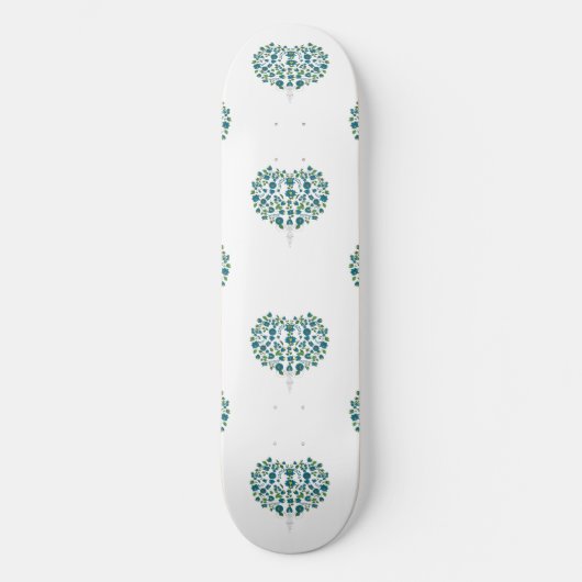 Hart Bloemmotief Persoonlijk Skateboard (Voorkant)