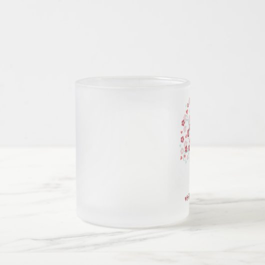 Hart Bloesems Ontwerp Frosted Glass Mok (Center)