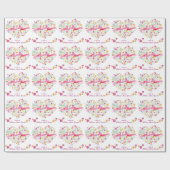 Hart boeket bloemen aangepaste vrijgezellenfeest w cadeaupapier (Vlak)