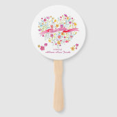 Hart boeket bloemen vrijgezellenfeest fans handwaaier (Achterkant)