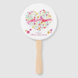 Hart boeket bloemen vrijgezellenfeest fans handwaaier